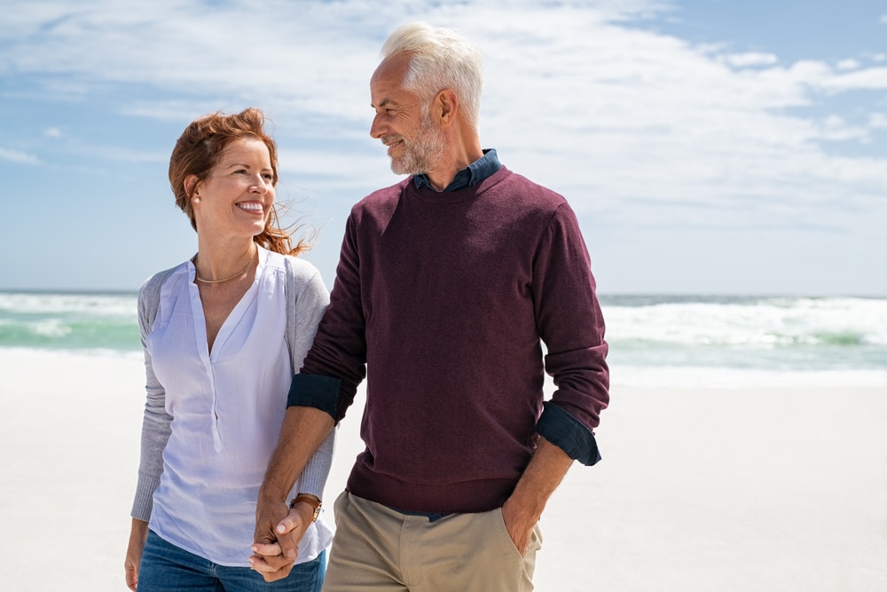Happy,Senior,Couple,Walking,On,The,Beach,In,A,Sunny Bio-Identical Hormone Replacement Therapy Milledgeville GA